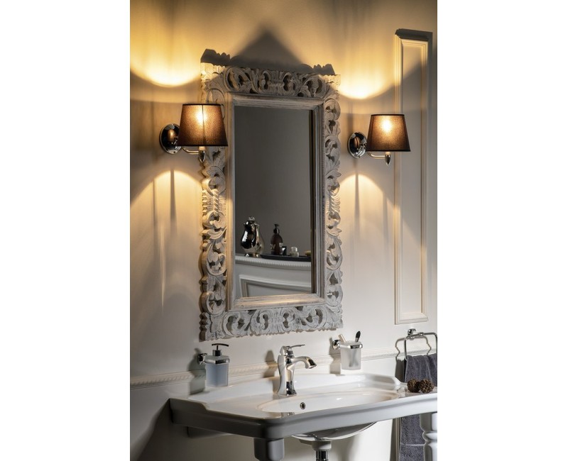 Vannas istabas spogulis Sapho Scule Ierāmēts 80x12 cm, balts  IN324