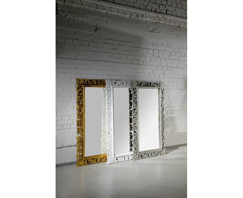 Vannas istabas spogulis Sapho Scule Ierāmēts 80x12 cm, balts  IN324