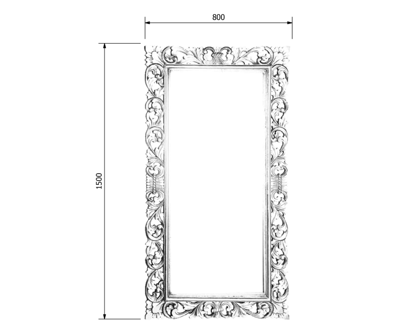 Vannas istabas spogulis Sapho Scule rāmī, 80x150 cm, sudrabs  IN334