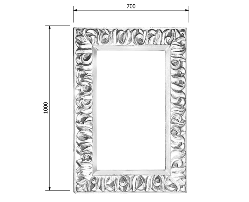 Зеркало для ванной Sapho Zeegreas, зеркало в раме, 70x100 см, серебро IN432