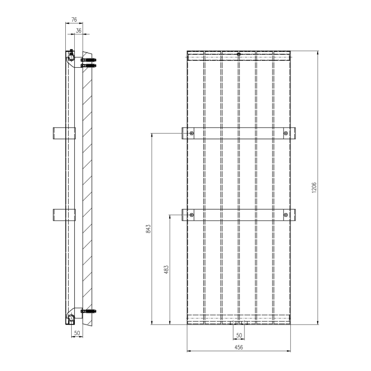 Dvieļu žāvētājs / Radiators Sapho Magnifica 46x121cm, 549W, balts  IR135