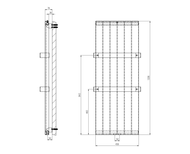 Dvieļu žāvētājs / Radiators Sapho Magnifica 46x121cm, 549W, balts  IR135
