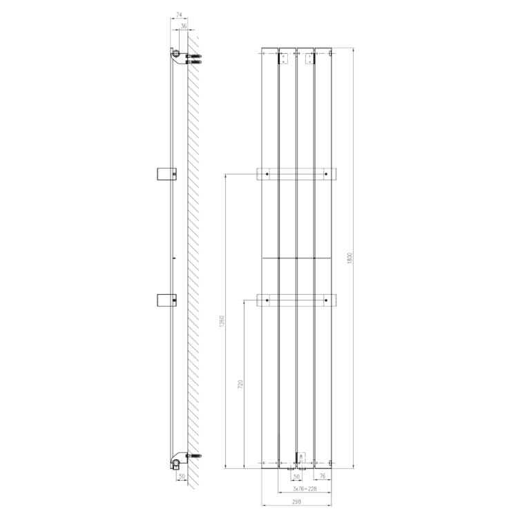 Полотенцесушитель / Радиатор Sapho Colonna 30x180 см, 614 Вт, текстурированный сланец IR144 Полотенцесушитель / Радиатор Sapho Colonna 30x180 см, 614 Вт, текстурированный сланец IR144