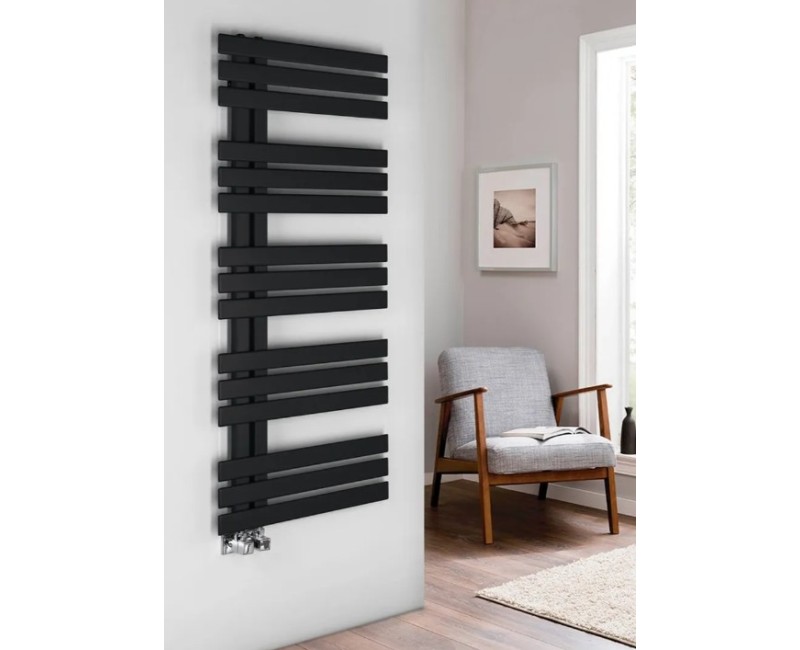 Dvieļu žāvētājs / Radiators Sapho SILVANA 500x1236mm, Melns Matēts IR154B