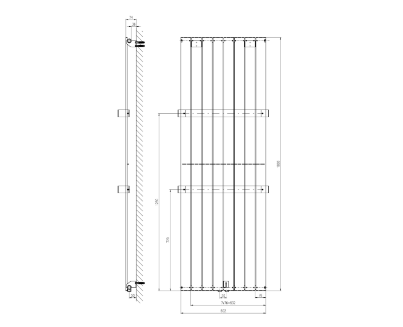 Полотенцесушитель / Радиатор Sapho Colonna 60x180см, 1205Вт, белый IR160