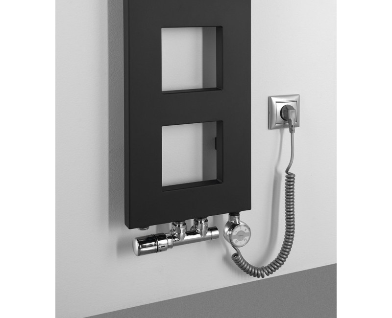 Dvieļu žāvētājs / Radiators Sapho Block  28x133cm, 353 W, melns Matēts IR181