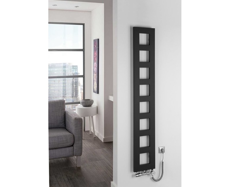 Полотенцесушитель / Радиатор Sapho Block 28x175см, 461 Вт, матовый черный IR182