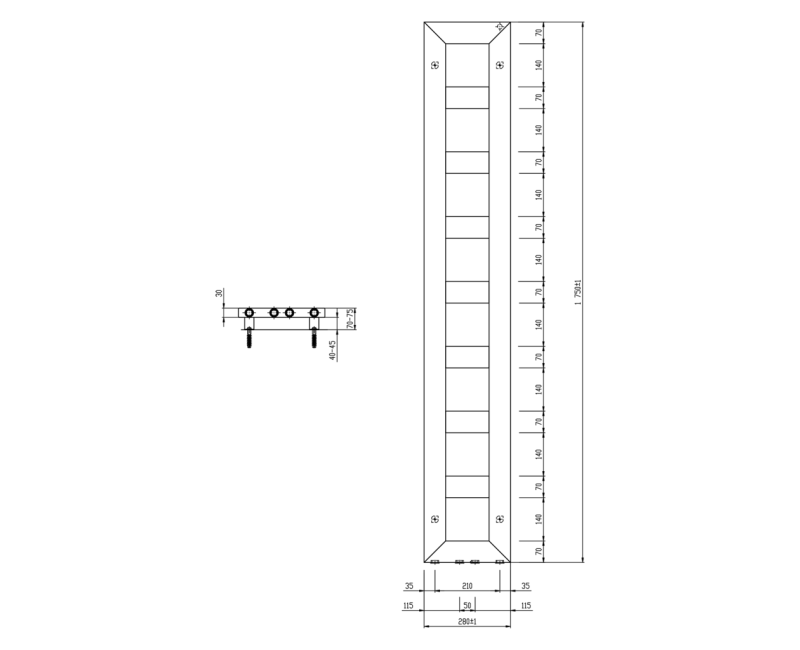Полотенцесушитель / Радиатор Sapho Block 28x175см, 461 Вт, матовый белый IR184