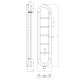Полотенцесушитель / Радиатор Sapho Horizon 33x150см, черный матовый IR195