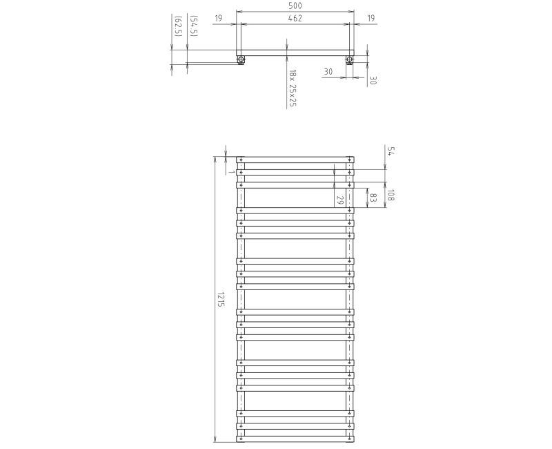 Dvieļu žāvētājs / Radiators Sapho Fantina 50x122cm, 495W, matēti melns IR511