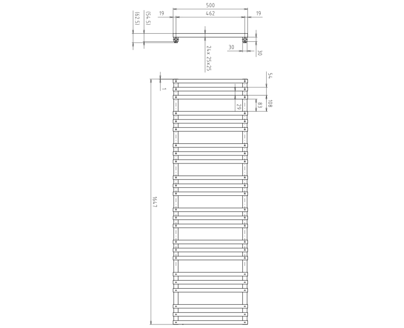 Полотенцесушитель / Радиатор Sapho Fantina 50x165см, 666Вт, матовый черный IR515