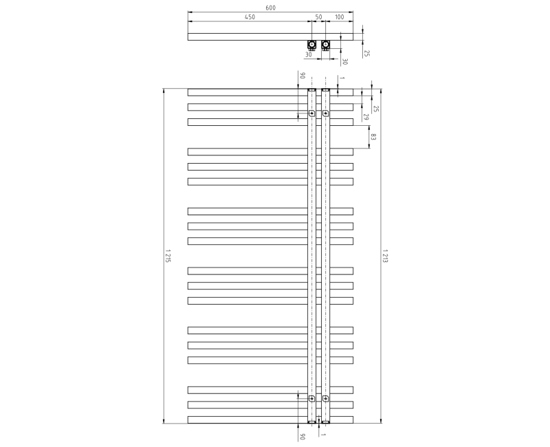 Полотенцесушитель / Радиатор Sapho Sophina 122x60см, белый IR701W