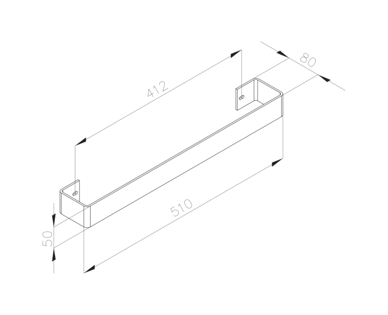 Полотенцедержатель Sapho Magnifica 510x80 мм, полированная нержавеющая сталь IRPA13