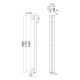 Полотенцесушитель / Радиатор Sapho Pilon 12x180 см, 300 Вт, матовый черный IZ124T