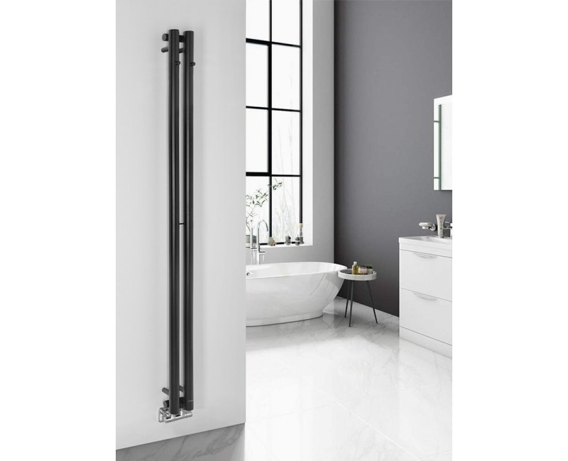 Dvieļu žāvētājs / Radiators Sapho Pilon 12x180 cm, 300W, matēti melns  IZ124T