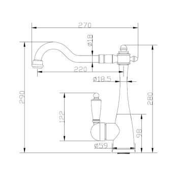 Смеситель для кухниSapho Kayra chrome K1052