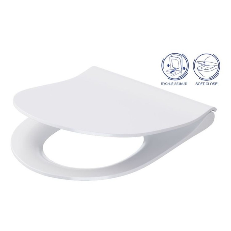Кришка для унитаза Cersanit CITY OVAL SLIM с функцией SoftClose+QuickReleas Белый K98-0146