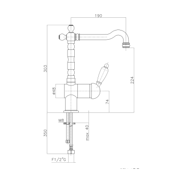 Смеситель для кухниSapho Kirké white, chrome KI14BC
