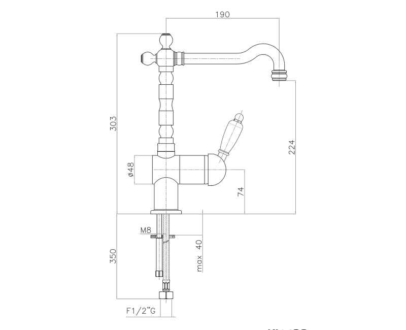 Virtuves maisītājs Sapho Kirké  balts, hroms KI14BC