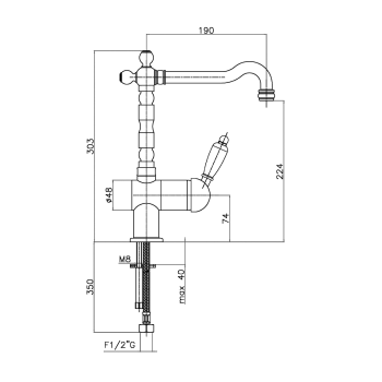 Смеситель для кухни Sapho Kirké, цвет черный, бронза, KI14NB