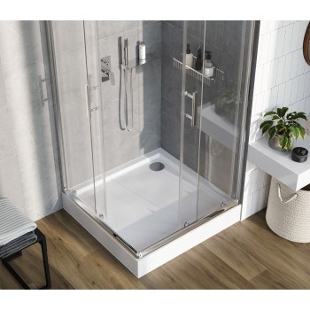 Душевая кабина Deante JASMIN PLUS 80X80см прозрачное стекло, хром. профили