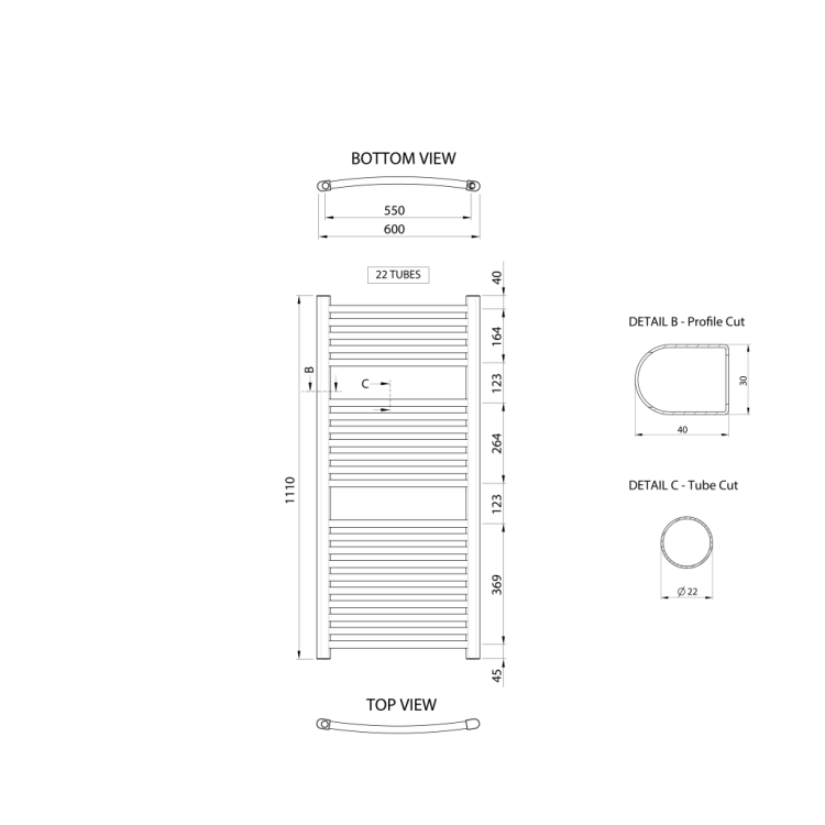 Dvieļu žāvētājs / Radiators AQUALINE Alya 111x60cm, 416W, hroms LLC202 Dvieļu žāvētājs / Radiators AQUALINE Alya 111x60cm, 416W, hroms LLC202