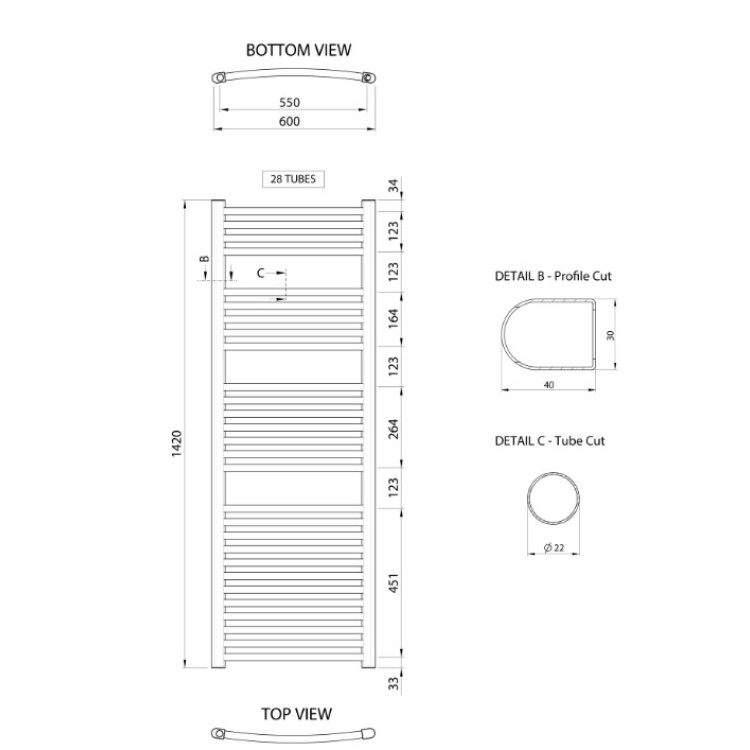 Dvieļu žāvētājs / Radiators Aqualine ALYA 600x1420mm, Hroms LLC204 Dvieļu žāvētājs / Radiators Aqualine ALYA 600x1420mm, Hroms LLC204