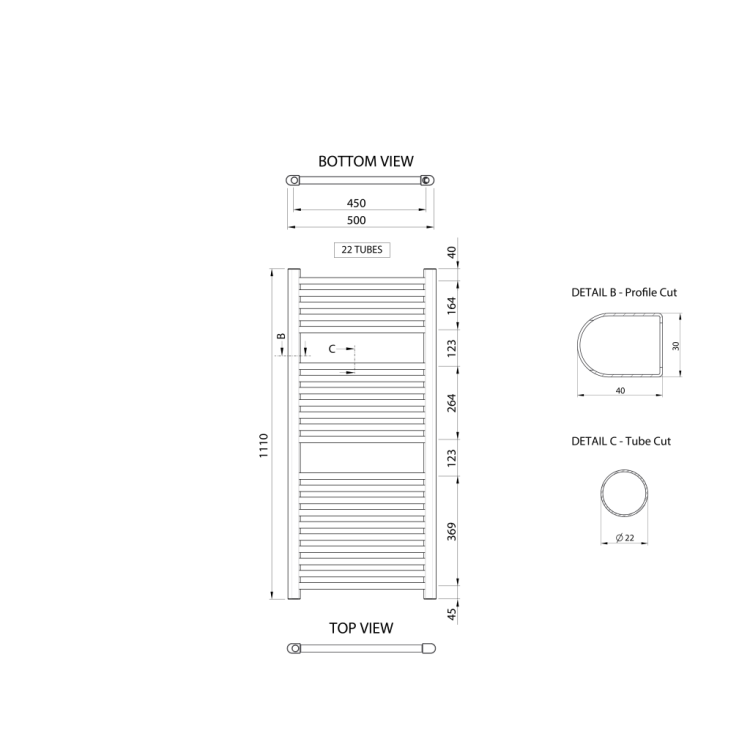 Dvieļu žāvētājs / Radiators AQUALINE Alya 111x50cm, 353W, hroms LLR102 Dvieļu žāvētājs / Radiators AQUALINE Alya 111x50cm, 353W, hroms LLR102