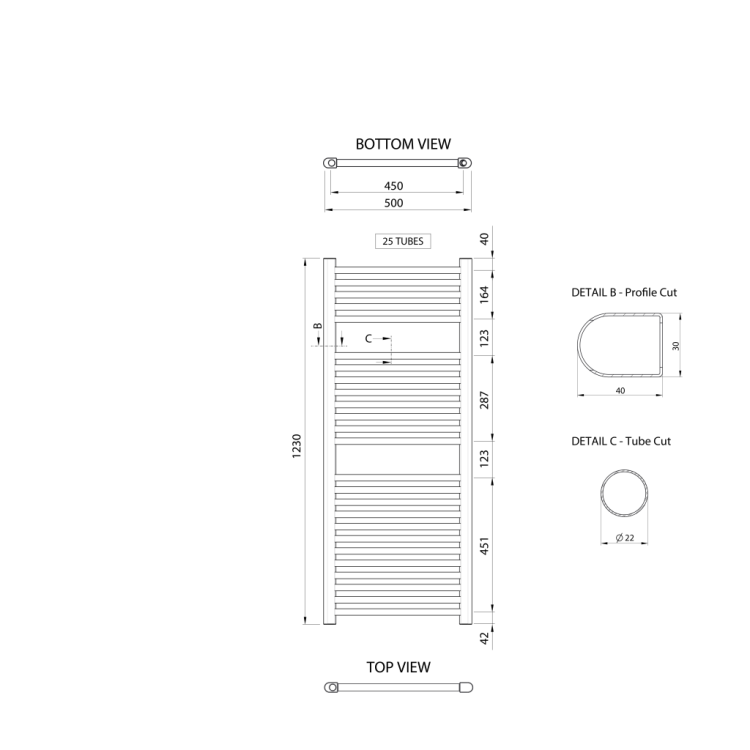 Dvieļu žāvētājs / Radiators AQUALINE Alya 123x50cm, 392 W, hroms LLR104 Dvieļu žāvētājs / Radiators AQUALINE Alya 123x50cm, 392 W, hroms LLR104