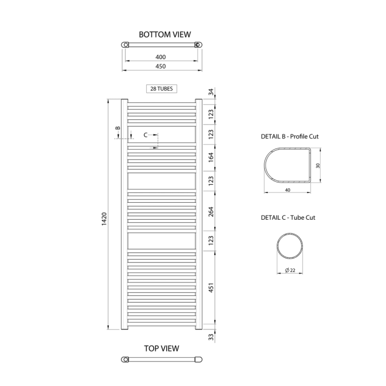Dvieļu žāvētājs / Radiators AQUALINE Alya 142x45cm, 415W, hroms LLR107 Dvieļu žāvētājs / Radiators AQUALINE Alya 142x45cm, 415W, hroms LLR107