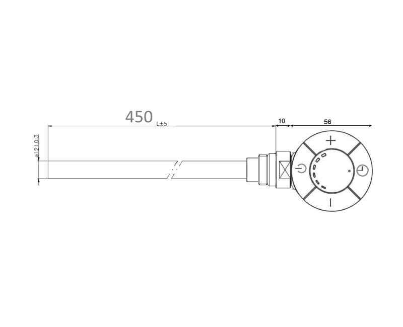Dvieļu žāvētāja sildelements AQUALINE ar termostatu 500W Hromēts LT67445