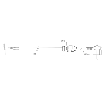 Dvieļu žāvētāja sildelements AQUALINE 600W Hromēts LT90600K