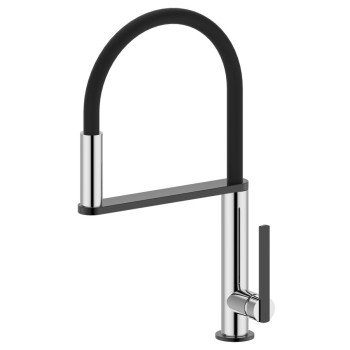 Смеситель для кухниSapho Nimoa с гибким изливом, хром/черный MA640GM