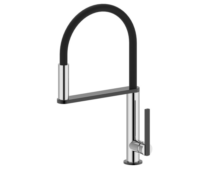 Смеситель для кухниSapho Nimoa с гибким изливом, хром/черный MA640GM