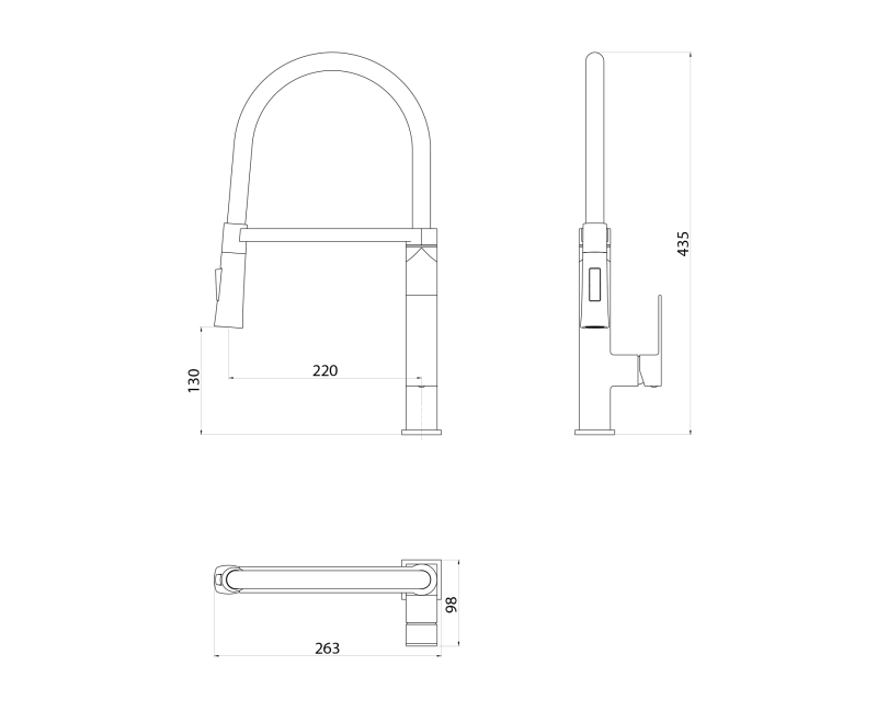 Смеситель для кухниSapho Maya с гибким изливом, хром MA780