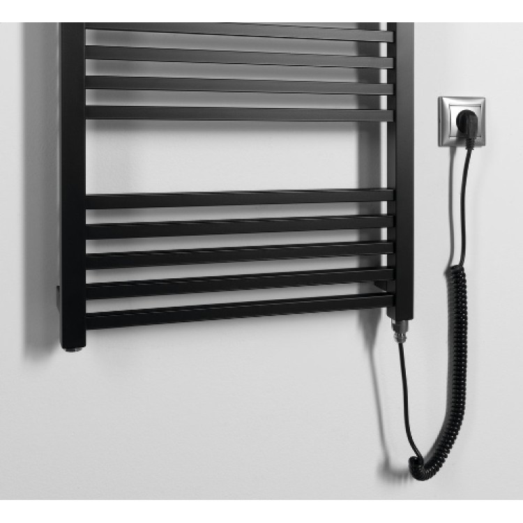 Dvieļu žāvētājs / Radiators Sapho  METRO-E elektriskais 500x1340mm 500 W, Melns Matēts ME513B