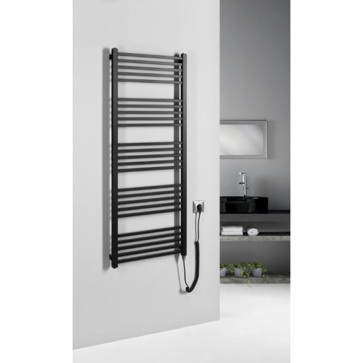 Dvieļu žāvētājs / Radiators Sapho  METRO-E elektriskais 500x1340mm 500 W, Melns Matēts ME513B