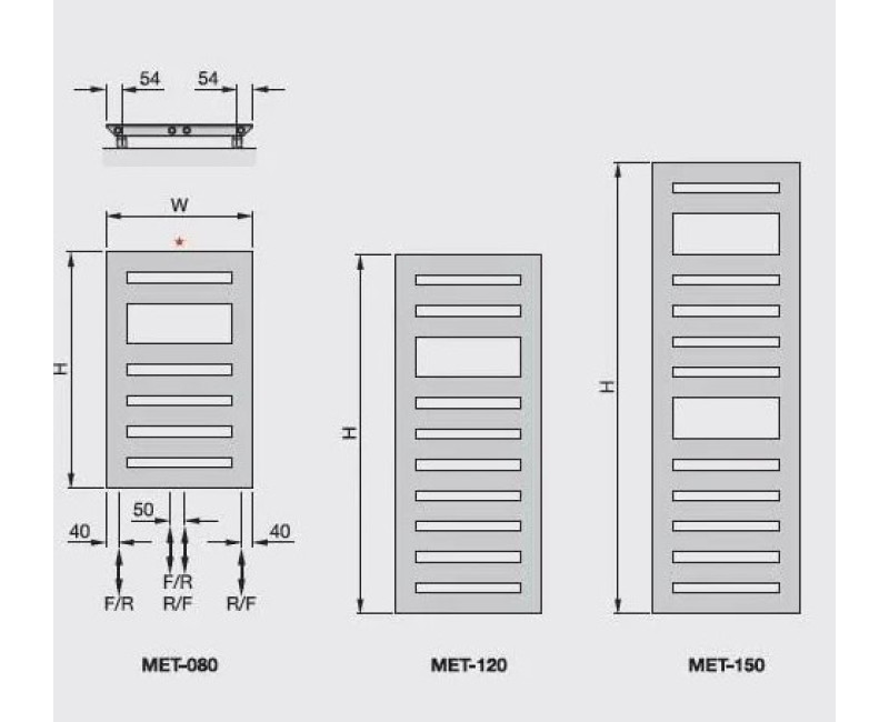 Полотенцесушитель / Радиатор Zehnder Metropolitan Spa 154x40 см, Белый MET-150-040