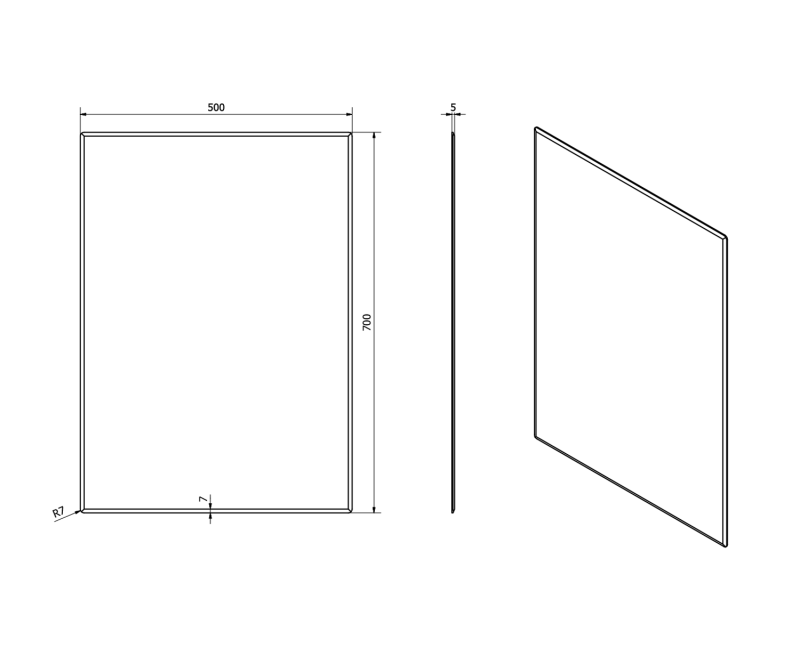 Vannas istabas spogulis Sapho Accord - Spogulis ar slīpējumu 50x70 cm MF436