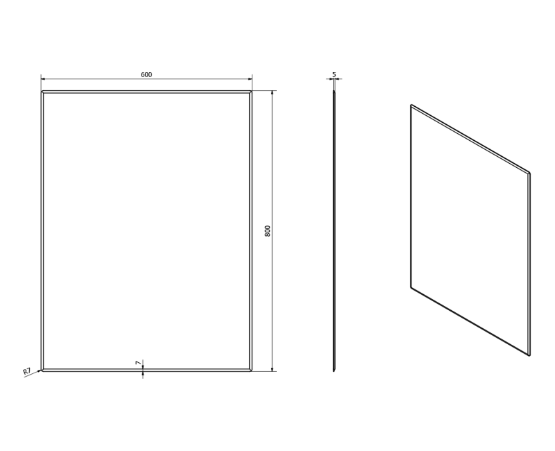 Зеркало для ванной Sapho Accord - Зеркало со скосом 60x80 см, закругленные углы MF441