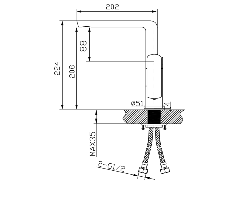 Смеситель для кухниSapho Mixona, хром MG055