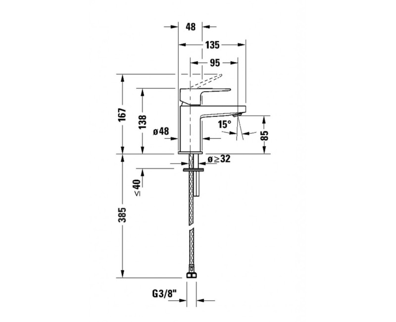 Vannas istabas izlietnes maisītājs Duravit Manhattan EasyClean, hromēts