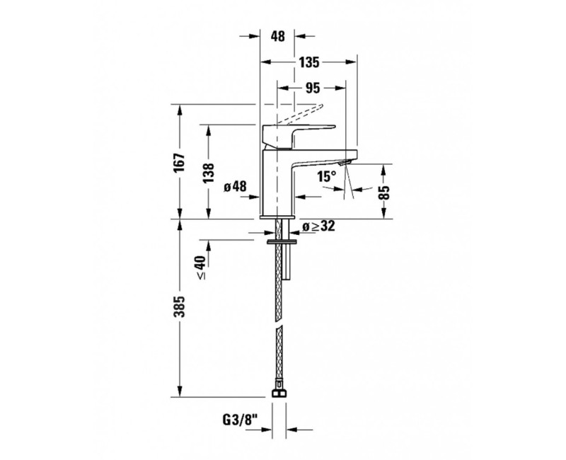 Смеситель для раковины Duravit Manhattan MinusFlow Chrome