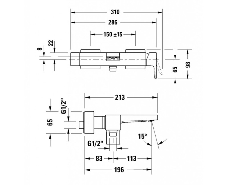 Смеситель для ванны/душа Duravit Manhattan Black Matt