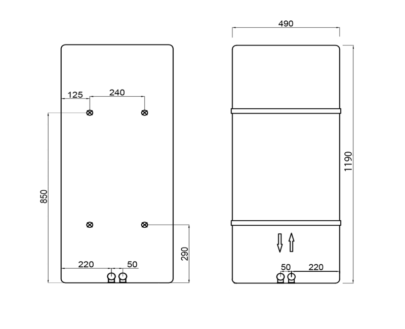 Полотенцесушитель / Радиатор Sapho Tabella 49x119см, белый матовый MI1149