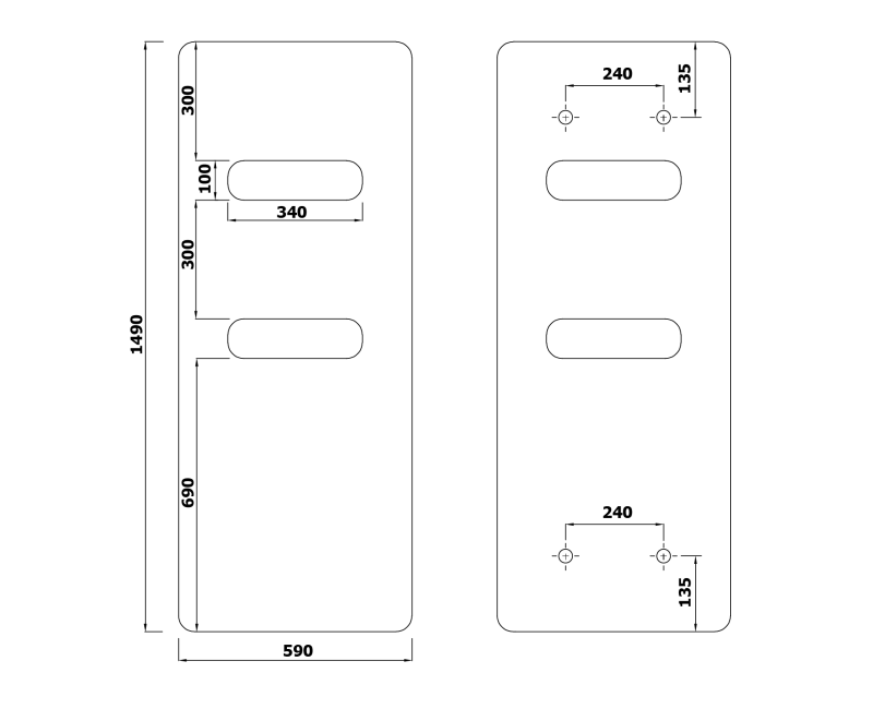 Dvieļu žāvētājs / Radiators Sapho Tabella 59x149cm, balts matēts  MI1459