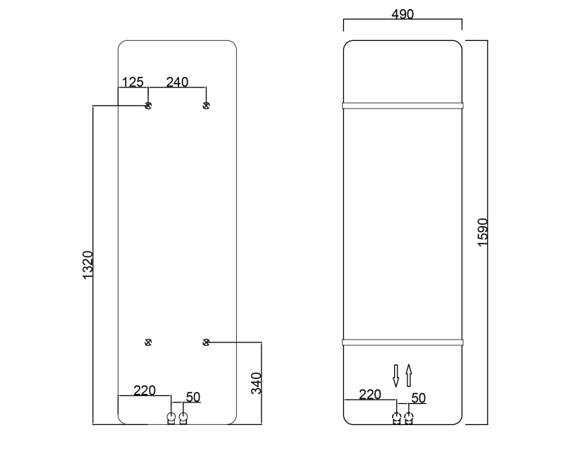 Полотенцесушитель / Радиатор Sapho Tabella 49x159см, 734Вт, матовый антрацит MI1547