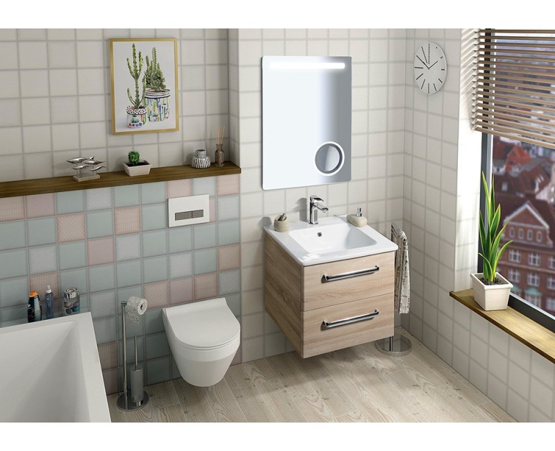 Зеркало для ванной Sapho Astro со LED подсветкой 60x80 см + косметическое зеркало MIRL2