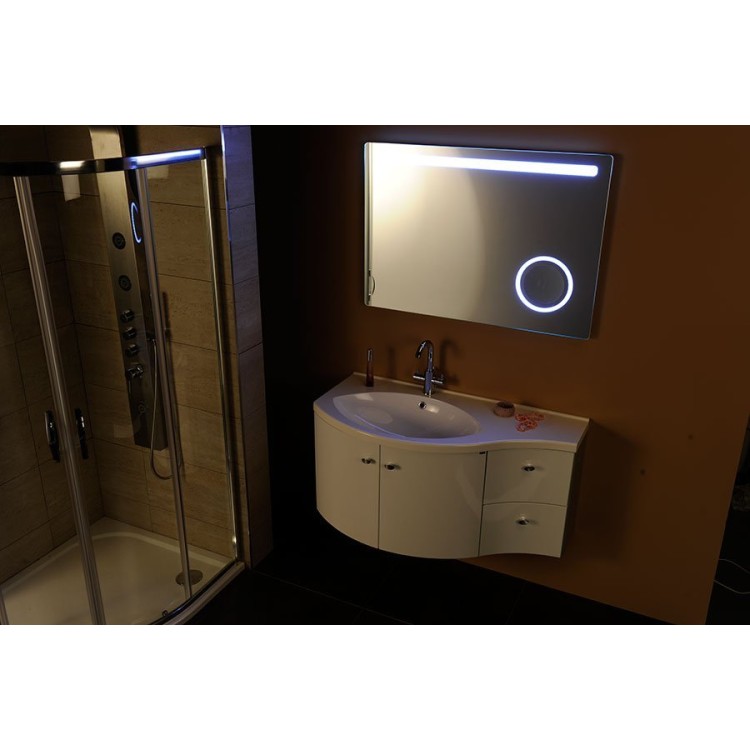 Зеркало для ванной Sapho Astro со LED подсветкой 100x70 см + косметическое зеркало MIRL4