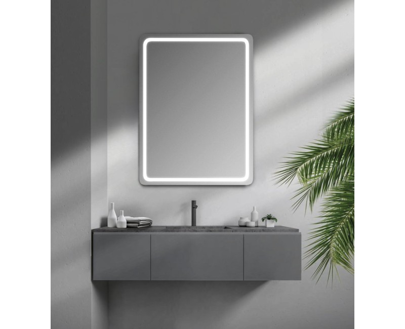 Зеркало для ванной Sapho NYX со LED подсветкой 50x70 см, алюминий NY050